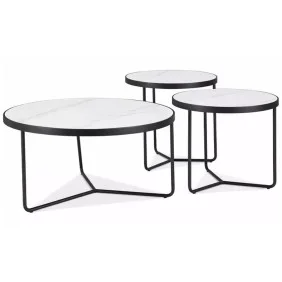 Набор журнальных столов Demeter ø80 см Белый/Черный