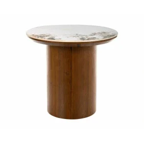 Стіл журнальний кавовий Rondo ø45 см Білий / Горіх