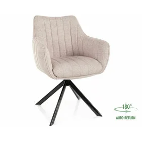 Стул кухонный обеденный мягкий Azalia Leo Светло-бежевая ткань / Черный каркас
