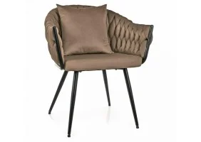 Стул кухонный NUVO VELVET черный каркас / темный беж BL.40 NUVOVCCBE