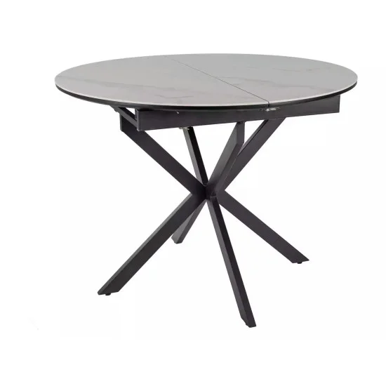 Стіл обідній розкладний GASTON CERAMIC 100(135)*100 білий / чорний GASTONBC100 5