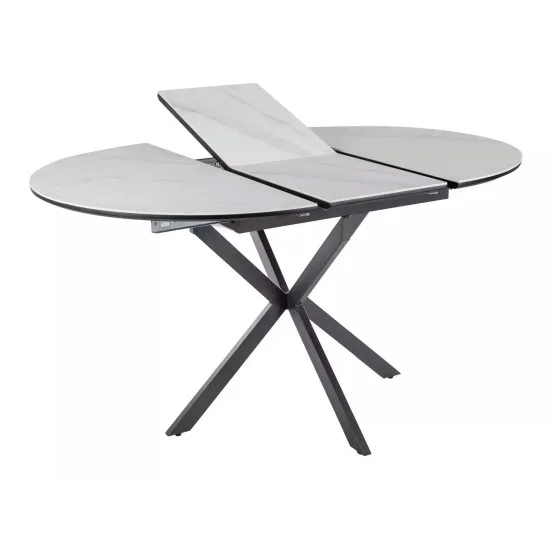 Стіл обідній розкладний GASTON CERAMIC 100(135)*100 білий / чорний GASTONBC100 3