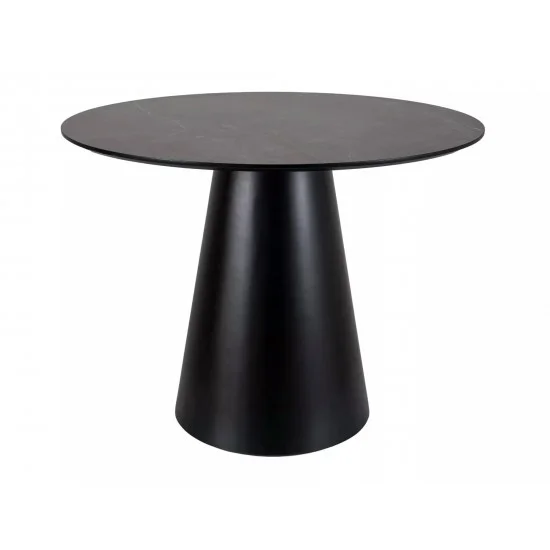 Стол обеденный ANGEL серый эф.мрамора / черный d.100 ANGELSZCFI100 1