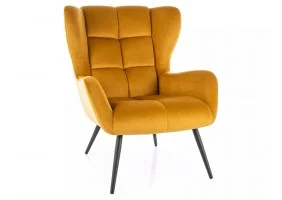 Кресло LOUIS VELVET черный мат каркас / карри BL.68 LOUISVCCU