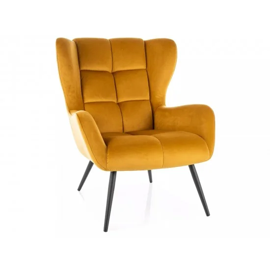 Кресло LOUIS VELVET черный мат каркас / карри BL.68 LOUISVCCU 1