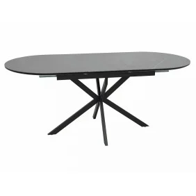 Стол обеденный раскладной GASTON CERAMIC 140(180)*80 серый / черный GASTONSZC140