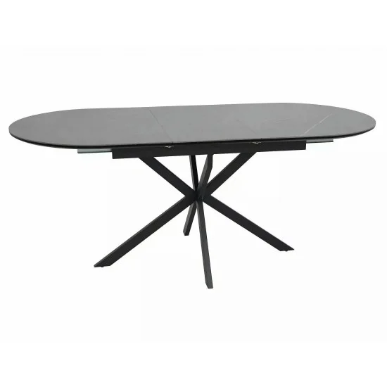 Стол обеденный раскладной GASTON CERAMIC 140(180)*80 серый / черный GASTONSZC140 1