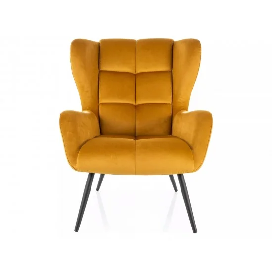 Кресло LOUIS VELVET черный мат каркас / карри BL.68 LOUISVCCU 3