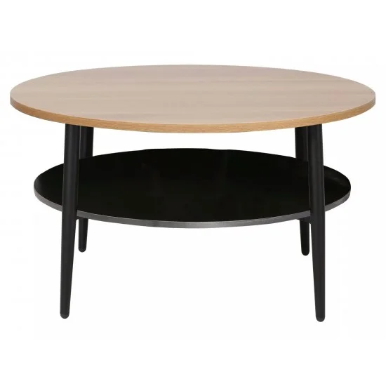 Журнальный столик ELLA A дуб / черный d.80 ELLAADC 2