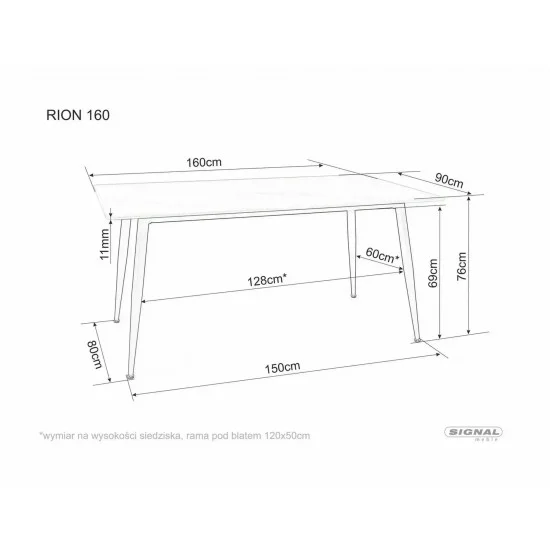 Стіл обідній RION 160*90 чорний RIONC160 4