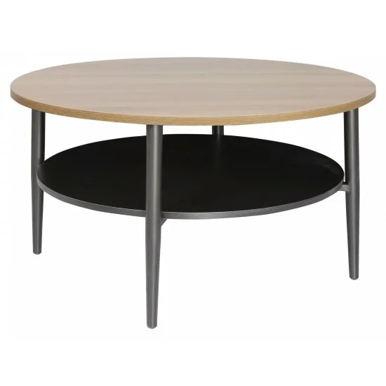 Журнальный столик ELLA A дуб / черный d.80 ELLAADC 1