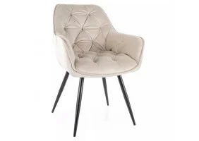 Стул кухонный CHERRY VELVET черный каркас / светлый беж BL.30 CHERRYVCJBE30