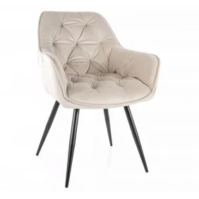 Стул кухонный CHERRY VELVET черный каркас / светлый беж BL.30 CHERRYVCJBE30