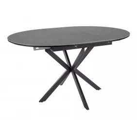 Стол обеденный раскладной GASTON CERAMIC 100(135)*100 серый / черный GASTONSZC100