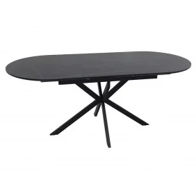 Стол обеденный раскладной GASTON CERAMIC 140(180)*80 черный GASTONC140