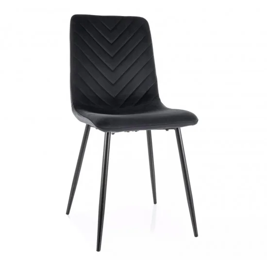 Стілець кухонний DAREN VELVET чорний каркас / чорний BL.19 DARENVCC 1