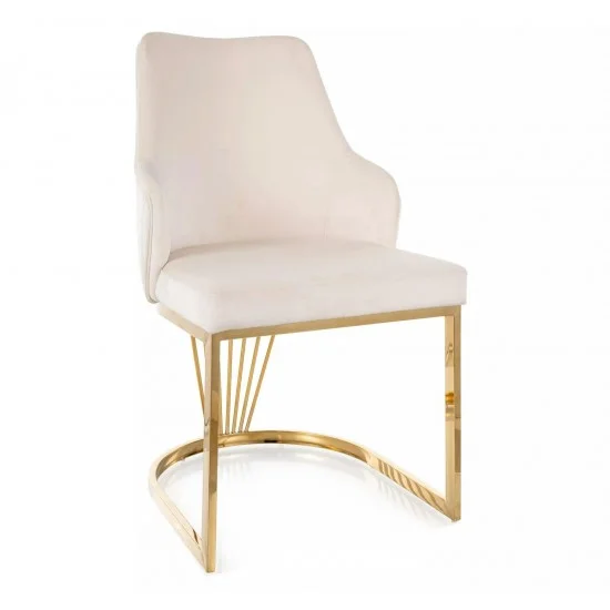 Стул кухонный ALURE VELVET золотой каркас / светлый беж BL.22 ALUREVZLJBE 1