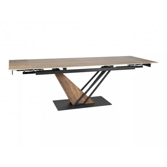 Стіл обідній розкладний GENESIS LEGNO 180(240)*90 дуб / чорний / дуб GENESISD180 1