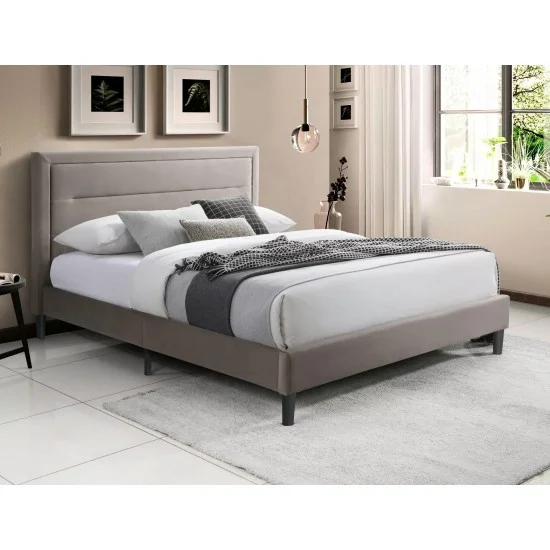 Ліжко двоспальне MALAGA VELVET 160*200 темний беж / чорний BL.40 MALAGAV160CBEC 1