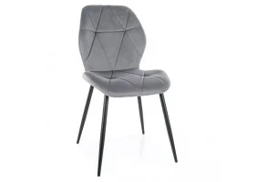 Стілець кухонний RICK VELVET чорний каркас / сірий BL.14 RICKVCSZ