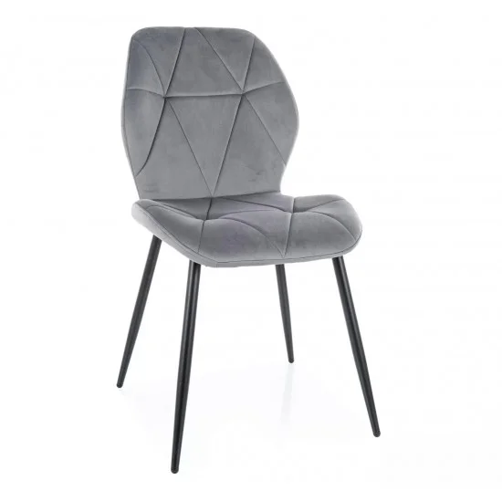 Стілець кухонний RICK VELVET чорний каркас / сірий BL.14 RICKVCSZ 1