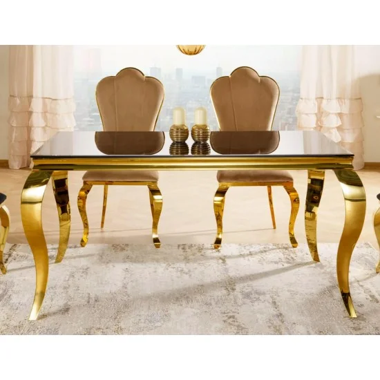 Стіл обідній PRINCE 150*90 чорний / золото PRINCECZL150 3