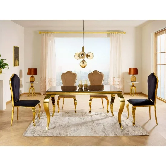 Стіл обідній PRINCE 150*90 чорний / золото PRINCECZL150 2