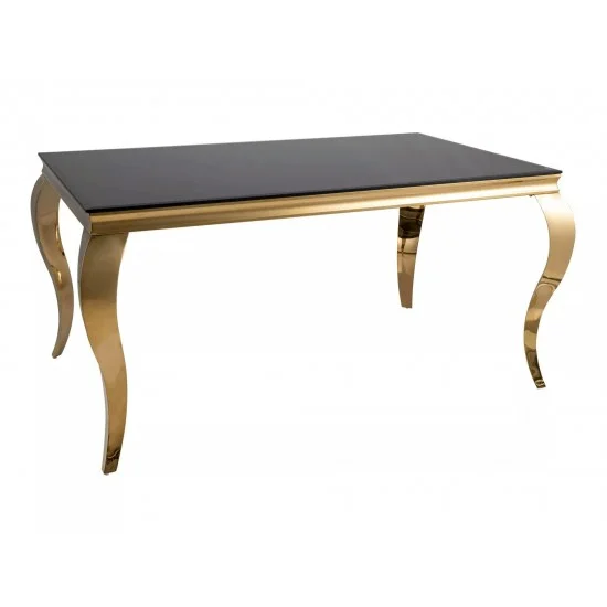 Стіл обідній PRINCE 150*90 чорний / золото PRINCECZL150 1