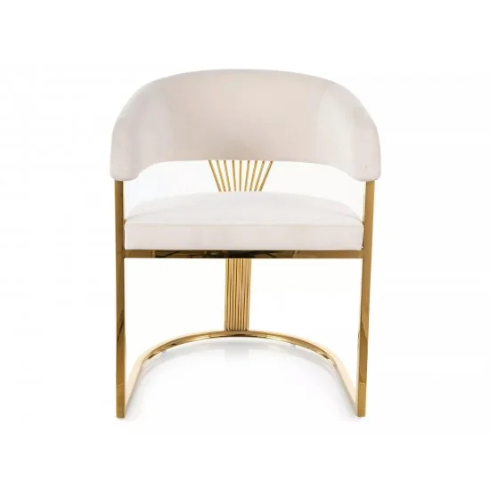 Стілець кухонний CROWN VELVET золотий каркас / світлий беж BL.22 CROWNVZLJBE 4