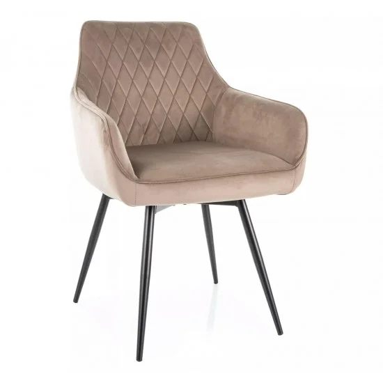 Стул кухонный MARLO VELVET черный каркас / темный беж BL.40 MARLOVCCBE 1