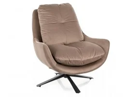 Кресло VIVIEN VELVET черный мат каркас / темный беж BL.40 VIVIENVCBE