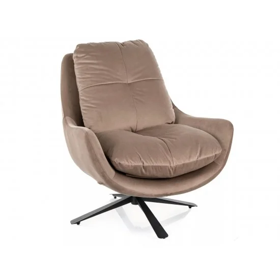 Кресло VIVIEN VELVET черный мат каркас / темный беж BL.40 VIVIENVCBE 1