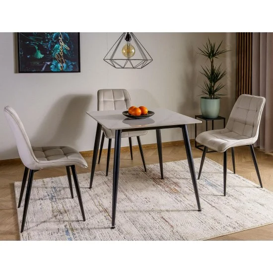 Стол обеденный RION 80*80 белый / черный RIONBC80 2