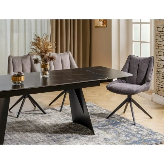 Стілець кухонний CODA BREGO чорний каркас / беж 34 CODABRCBE 5