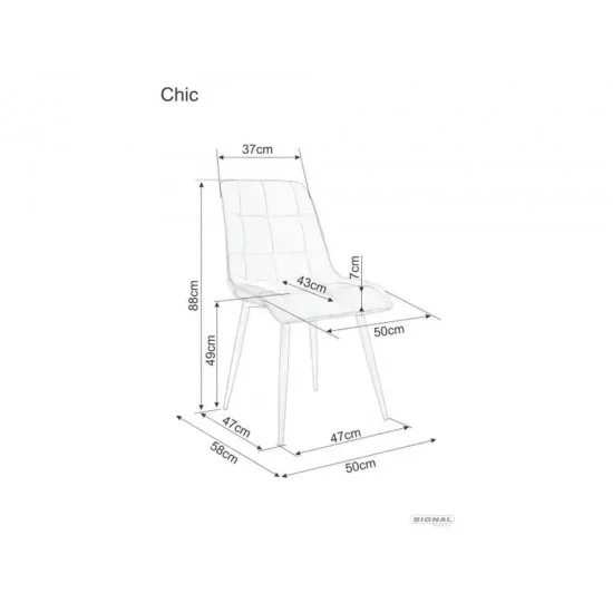 Стул кухонный CHIC VELVET черный каркас / капучино BL.38 CHICVCCA 4