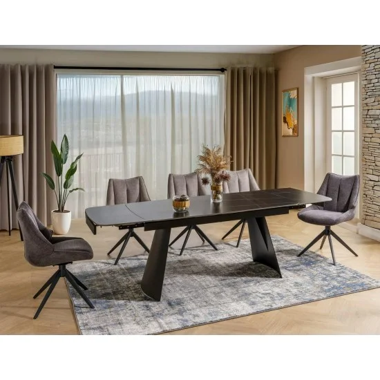 Стілець кухонний CODA BREGO чорний каркас / беж 34 CODABRCBE 6