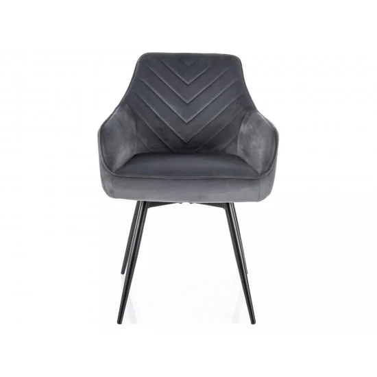 Стілець кухонний SERVIO VELVET чорний каркас / сірий BL.14 SERVIOVCSZ 2