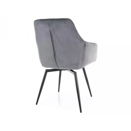 Стілець кухонний SERVIO VELVET чорний каркас / сірий BL.14 SERVIOVCSZ 3