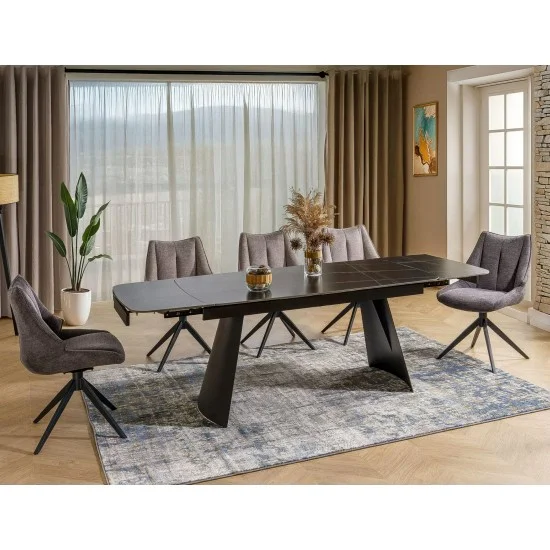 Стол обеденный раскладной BACARDI 160(240)*90 черный BACARDIC160 3