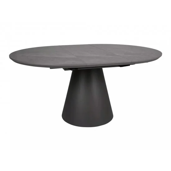 Стол обеденный раскладной ANGEL II 120(160)*120 серый эф.мрамора / черный ANGELIISZC120 1