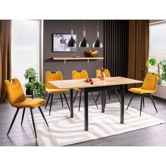 Стол обеденный раскладной FLIP 60(120)*80 дуб артизан / черный FLIPDAC60 2