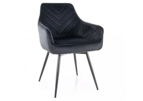 Стул кухонный SERVIO VELVET черный каркас / черный BL.19 SERVIOVCC