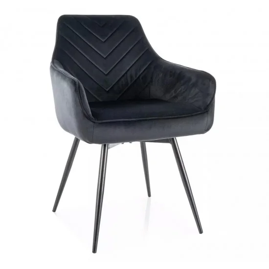 Стул кухонный SERVIO VELVET черный каркас / черный BL.19 SERVIOVCC 1