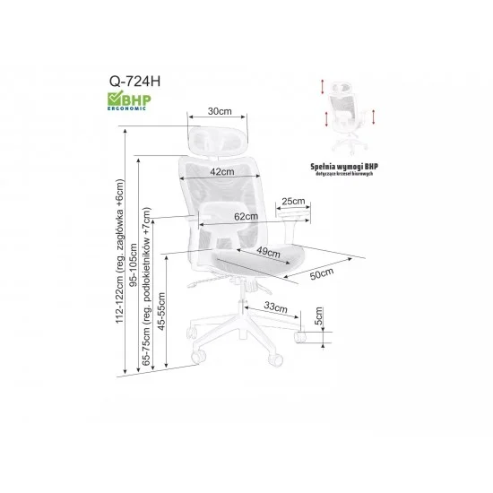 Комп'ютерне крісло Q-724H чорне OBRQ724HC 2