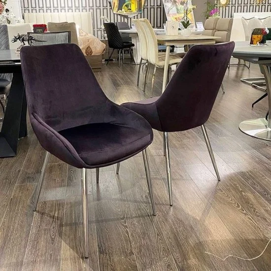 Стілець Дейт метал сидіння тканина 510x645x870 баклажановий 5