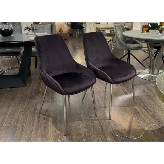 Стілець Дейт метал сидіння тканина 510x645x870 баклажановий 10