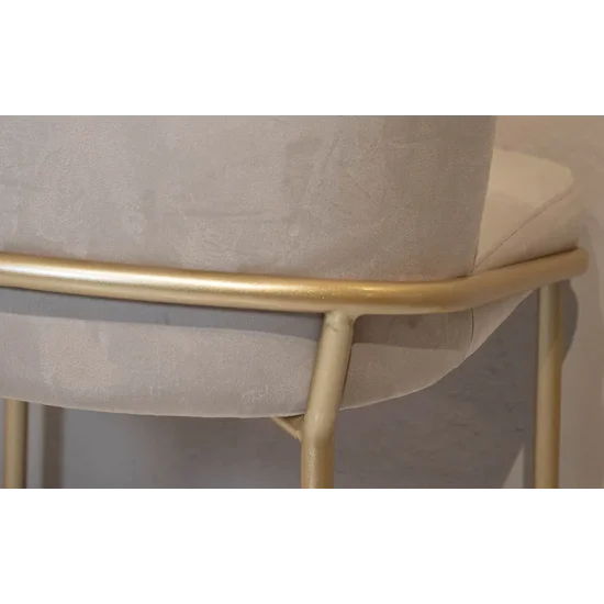 Стул Милтон металл сиденье ткань 500x560x825 бежевый золото 9