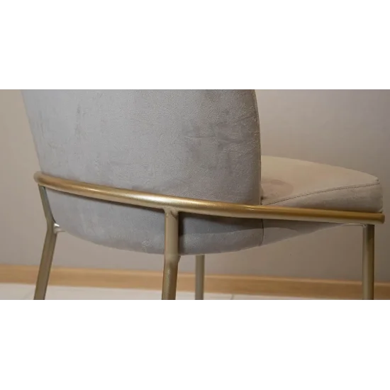 Стул Милтон металл сиденье ткань 500x560x825 бежевый золото 7