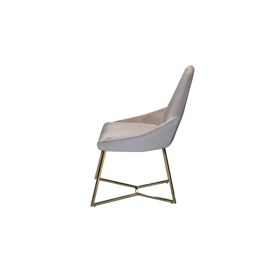 Стул Гелекси айвори металл сиденье ткань 500x550x950 золото 6