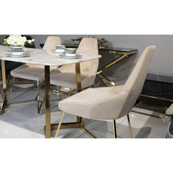 Стул Гелекси айвори металл сиденье ткань 500x550x950 золото 19